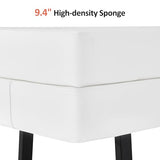 Heavy Duty Office Guest Reception Bench, Faux Leather Upholstered Lobby Chairs for Salon,