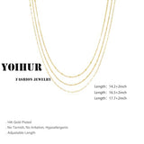 YOIHUR Gold Layered Necklaces for Women, 14K Gold Plated Dainty Chain Choker Necklaces Herringbone Gold Necklaces Jewelry Gift for Women