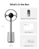 DREAME Bladeless Tower Fan for Bedroom, Smart Standing Fan with 270° Spatial Airflow for Whole-Room Circulation, 59ft/s High Velocity, 10 Speeds 3 Modes, Temperature-Adaptive Airflow, MF10-Silver