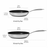 2-Piece Non-Stick Stainless Steel Fry Pan Set, 10-Inch and 8-Inch Amazon Basics