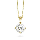 IGI Certified 1/4 to 4 Carat Round Lab Grown Diamond Solitaire Pendant Necklace