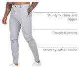 GINGTTO Skinny Dress Pants Men Grey Stretch Mens Chino Pants Slim Fit Tapered Leg 28×30
