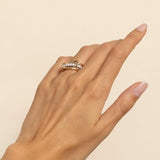 YOIHUR 14K Gold Plated Stackable Rings for Women Non Tarnish, 3 Ring Set with CZ Cubic Zirconia，Interlocked Stackable Rings，Gold and Silver Connected Bands Stacking Jewelry