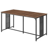 Dining Table for 6-8, 63" Large Kitchen Table, Industrial Dining Room Table, Wooden Rectangular Table with Adjustable Feet