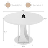 Round Dining Table, Kitchen Dinner Table for 4-6, Dining Room Accent Furniture with Wooden