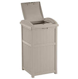 Trash Hideaway 33 Gallon Resin Outdoor Commercial Garbage Container with Lid for Backyard