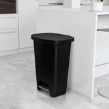 2 Pack | Plastic Kitchen Waste Bin with Odor Protection of Lid | Hands Free with Step On Foot Pedal and Garbage Bag Rings