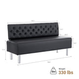 OmySalon Waiting Room Bench with Back, 58.6’’ Office Guest Chair Upholstered Reception Seating,