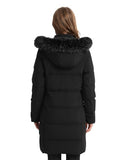 Venustas Women's Long Down Coat with Detachable Faux Fur Hood, Water-Repellent Winter Puffer Parka Jacket