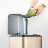 Trash Bin Super Large Capacity Stainless Steel Foot-Operated Trash can Office