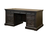 Traditional Wood Double Pedestal Executive Desk, Writing Table, Office Desk, Fully Assembled, Dark Brown