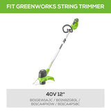 Greenworks 0.065" Dual Line Auto-Feed String Trimmer Spools (6-Pack) + Replacement Spool Cover
