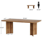 63-inch Executive Desk, Vintage Home Office Computer Desk with Large Tabletop, Walnut Brown