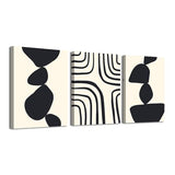 daktenn Black and White Abstract wall art Abstract Geometric Prints Boho Wall Art Set of 3 Matisse Wall Art Minimalist Artwork for Bathroom Bedroom Living Room 12"x16"x3 Panels