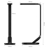 JKSWT LED Desk Lamp, Eye-Caring Table Lamps Natural Light Protects Eyes Dimmable Office Lamp with 5 Color Modes, Black