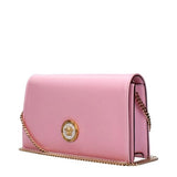 Versace Medusa Women’s Pink Satin & Leather Clutch Bag