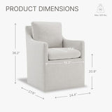 KISLOT Upholstered Dining Chairs with Casters, No Assembly Modern Accent Armchair with Rollers for Dining Room, 4 Box