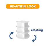 SpaceAid 3 Tier Rotating Shoe Rack Tower, Spinning Shoe Display Lazy Susan, Revolving 360 Shoe Rack Storage Round Carousel, Vertical Handbag Rotate Shoes Closet Organization (3-Tier White)