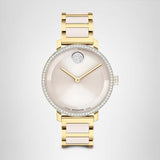 Movado Bold Women's Gold-Plated Crystal-Set Watch