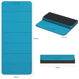 Foldable Yoga Mat 75"x31.5"x0.24" - Extra Large Lightweight TPE Exercise Mat, Double Non-Slip for Pilates, Home Workouts & Outdoor Use (Blue-black)