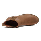 Athlefit Women's Chelsea Wedge Boots Elastic Platform Lug Sole Slip on Wedge Ankle Booties Brown Size 7.5