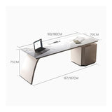 zhongxlla Standing Desk, Executive Desk, Rock Slab Top Office with Storage Cabinet