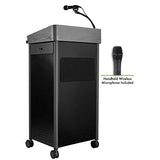 Oklahoma Sound Greystone Mobile Presentation Lectern with Wireless