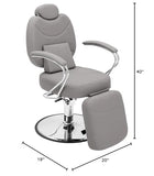 Multi-Functional Beauty Salon Barber Chair for Long Beauty Sessions and a Variety of Services Such As Haircuts, Shaving, Skincare Treatments, Tattoo Shop,and Makeup (Grey)