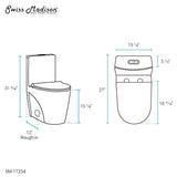 Piece Elongated Toilet Dual Vortex Flush, Black Hardware Swiss Madison