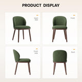 Mid-Century Modern Dining Chairs Set of 4, Upholstered Kitchen Chairs with Solid Wood Legs & Built-in Handle