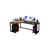 SABALON Office Desk Solid Wood Corner Computer Desk L-Shaped Desk
