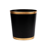 Jaye’s Studio Matte Black Waste Basket For Bathroom, Decorative Trash Can Gold