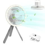 LETOUR Camping Fan with Led Light,Rechargeable Camping Fan 4 Speed Modes Ten Fan with Hanging Hook for Travel Camping Tent Office
