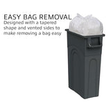 United Solutions Highboy Waste Container, 23 Gallon, Space Saving Slim Profile and Easy Trash Bag Removal, 4-Pack, Black.