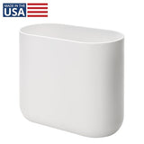 iDesign Small Slim Plastic Bathroom Trash Can, Garbage Can for Bedroom, Office, Desk, Dorm, White