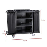 Housekeeping Room Service Cart Hotel Cleaning Trolley with Hand Push Design Cloth Bag & Guest Service