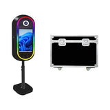 Aookely Oval Magic Mirror Photo Booth Machine with Printer Included and Flight Case