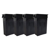 United Solutions Highboy Waste Container, 23 Gallon, Space Saving Slim Profile and Easy Trash Bag Removal, 4-Pack, Black.