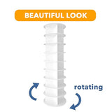 SpaceAid 9 Tier Rotating Shoe Rack Tower, Spinning Shoe Display Lazy Susan, Revolving 360 Shoe Rack Storage Round Carousel, Vertical Handbag Rotate Shoes Closet Organization (9-Tier White)