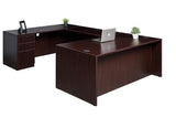 Boss Office Products Holland 66" Executive U-Shape Desk with File Storage Pedestal