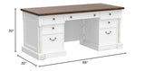Martin Furniture Durham Double Pedestal Executive Desk, White