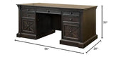Traditional Wood Double Pedestal Executive Desk, Writing Table, Office Desk, Fully Assembled, Dark Brown