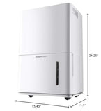Amazon Basics 50-Pint Large Dehumidifier with Humidity Control, Timer, Auto-Defrost, Overflow Protection, Energy Star Certified, Washable Filter for Rooms up to 4000 SFT, White