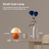Mushroom Lamp Table Lamp for Bedroom, Desk Bedside Small Lamps for Living Room Night Stands (Orange)