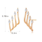 YOIHUR Glod Triple Illusion Claw Stud Earrings for Women, Multiple Huggie Hoop Earrings for One Hole, Rose Gold Earrings for Women Trendy Simple Hypoallergenic Jewellery Festival's Gifts