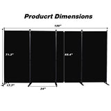 CHOSENM Room Divider, 4 Panel Folding Privacy Screens with Wider Support Feet