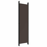 Zexlorith 6-Panel Room Divider, Brown Fabric Partition, 118.1x78.7 in