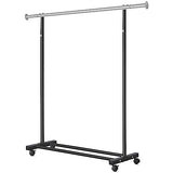 VICERII Clothes Rack, 130LB Capacity Heavy Duty Clothing Rack with Wheels and Bottom Shelf, 52.17 Inch Rolling Racks for Hanging Clothes, Black
