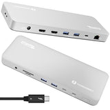 Plugable Thunderbolt 4 Dock for M4/M5 MacBook Air & Pro: 100W Charging Driverless Laptop Docking Station with 4K HDMI Dual Monitor or Single 6K