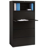 Hirsh 36 in W 5 Drawer Lateral File Cabinet, Black